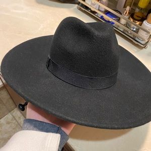 Zara black wide brim fedora